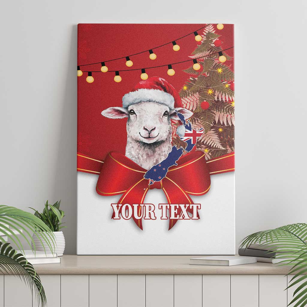 Personalized New Zealand Sheep Christmas Canvas Wall Art Hipi Meri Kirihimete Silver Fern Xmas Tree - Aussie Hoodie