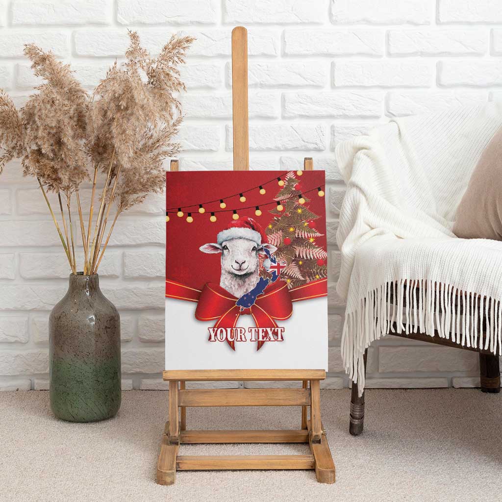 Personalized New Zealand Sheep Christmas Canvas Wall Art Hipi Meri Kirihimete Silver Fern Xmas Tree - Aussie Hoodie