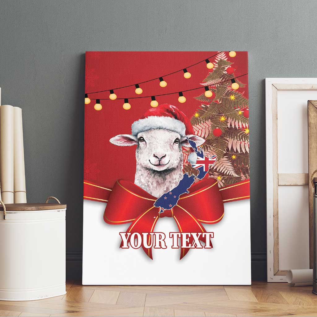 Personalized New Zealand Sheep Christmas Canvas Wall Art Hipi Meri Kirihimete Silver Fern Xmas Tree - Aussie Hoodie