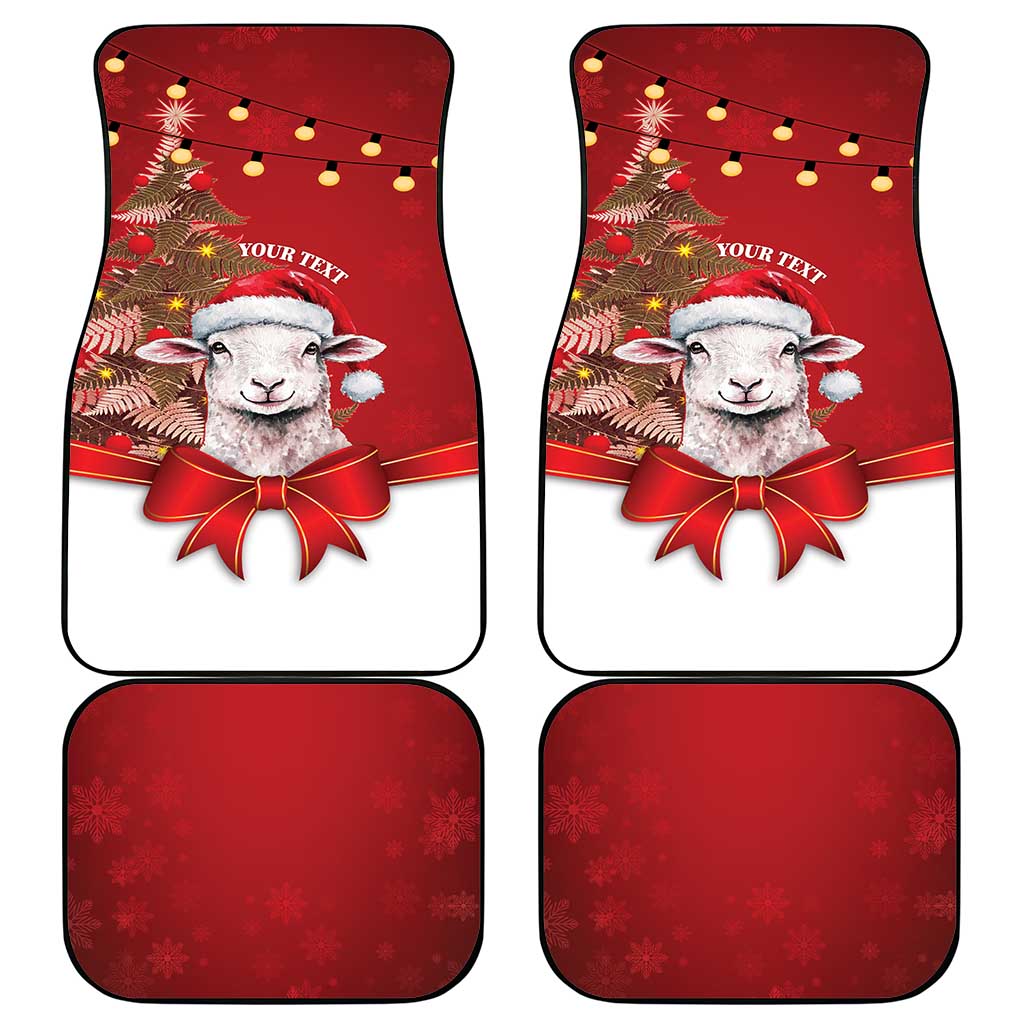 Personalized New Zealand Sheep Christmas Car Mats Hipi Meri Kirihimete Silver Fern Xmas Tree - Aussie Hoodie