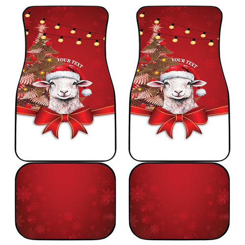 Personalized New Zealand Sheep Christmas Car Mats Hipi Meri Kirihimete Silver Fern Xmas Tree - Aussie Hoodie