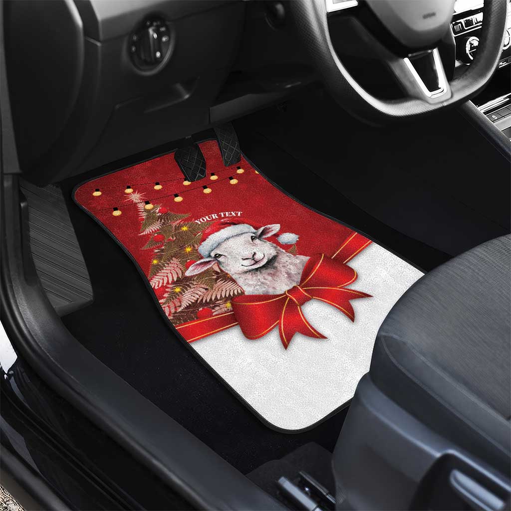 Personalized New Zealand Sheep Christmas Car Mats Hipi Meri Kirihimete Silver Fern Xmas Tree - Aussie Hoodie