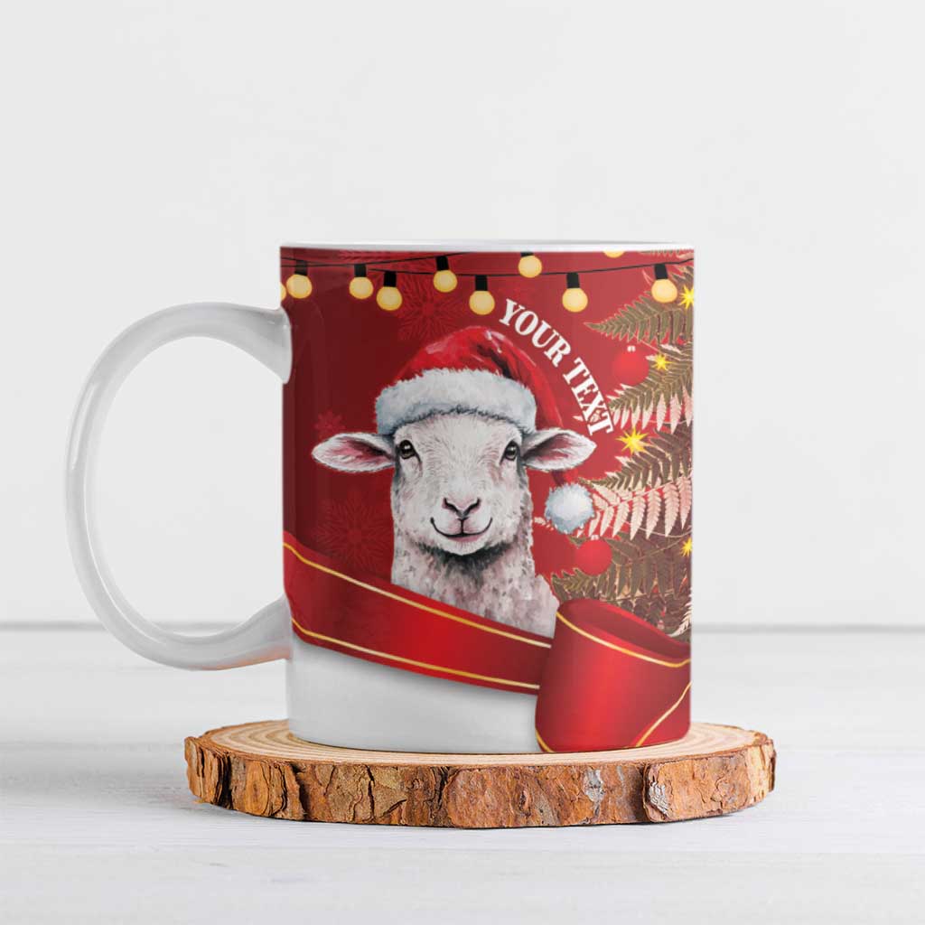 Personalized New Zealand Sheep Christmas Ceramic Mug Hipi Meri Kirihimete Silver Fern Xmas Tree - Aussie Hoodie