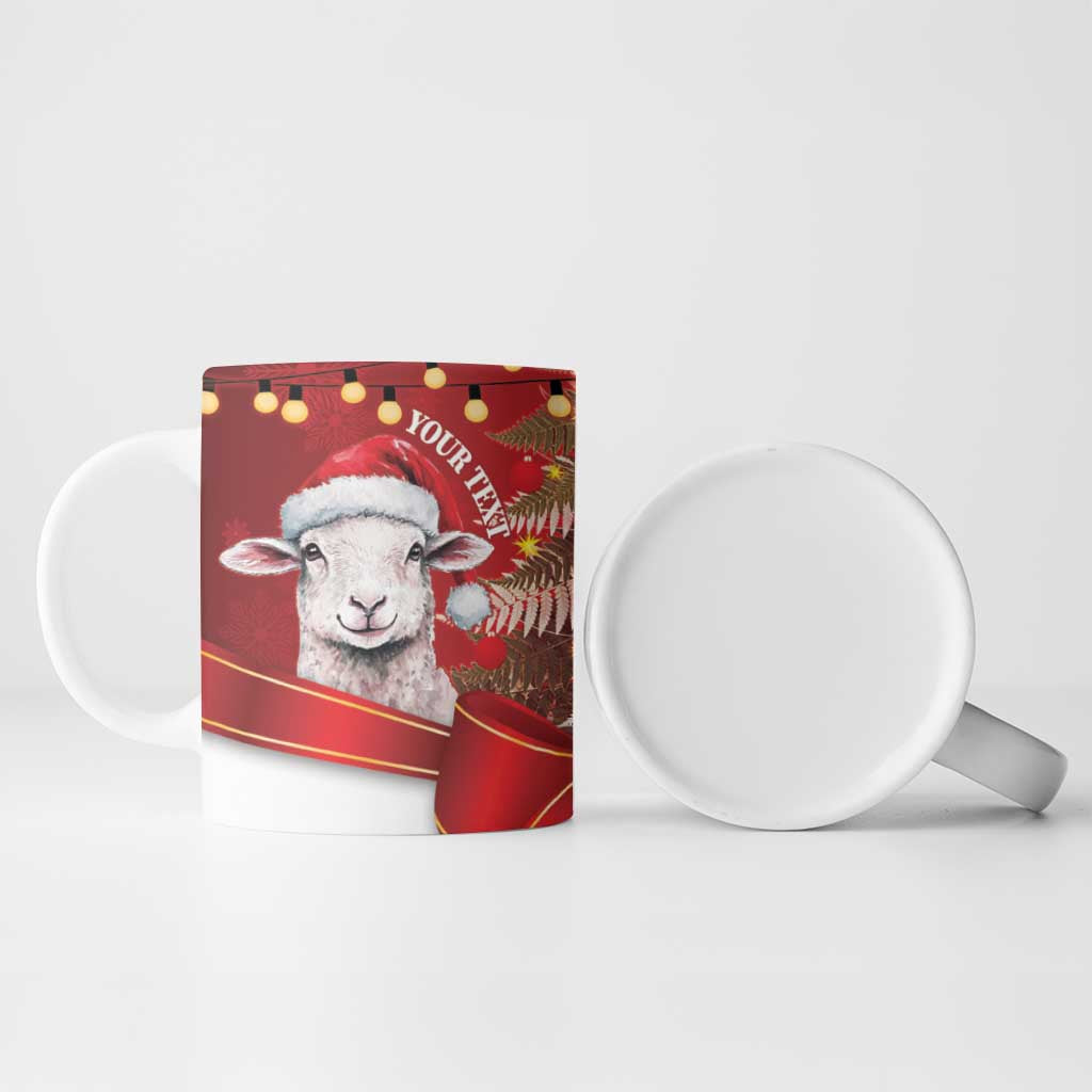 Personalized New Zealand Sheep Christmas Ceramic Mug Hipi Meri Kirihimete Silver Fern Xmas Tree - Aussie Hoodie