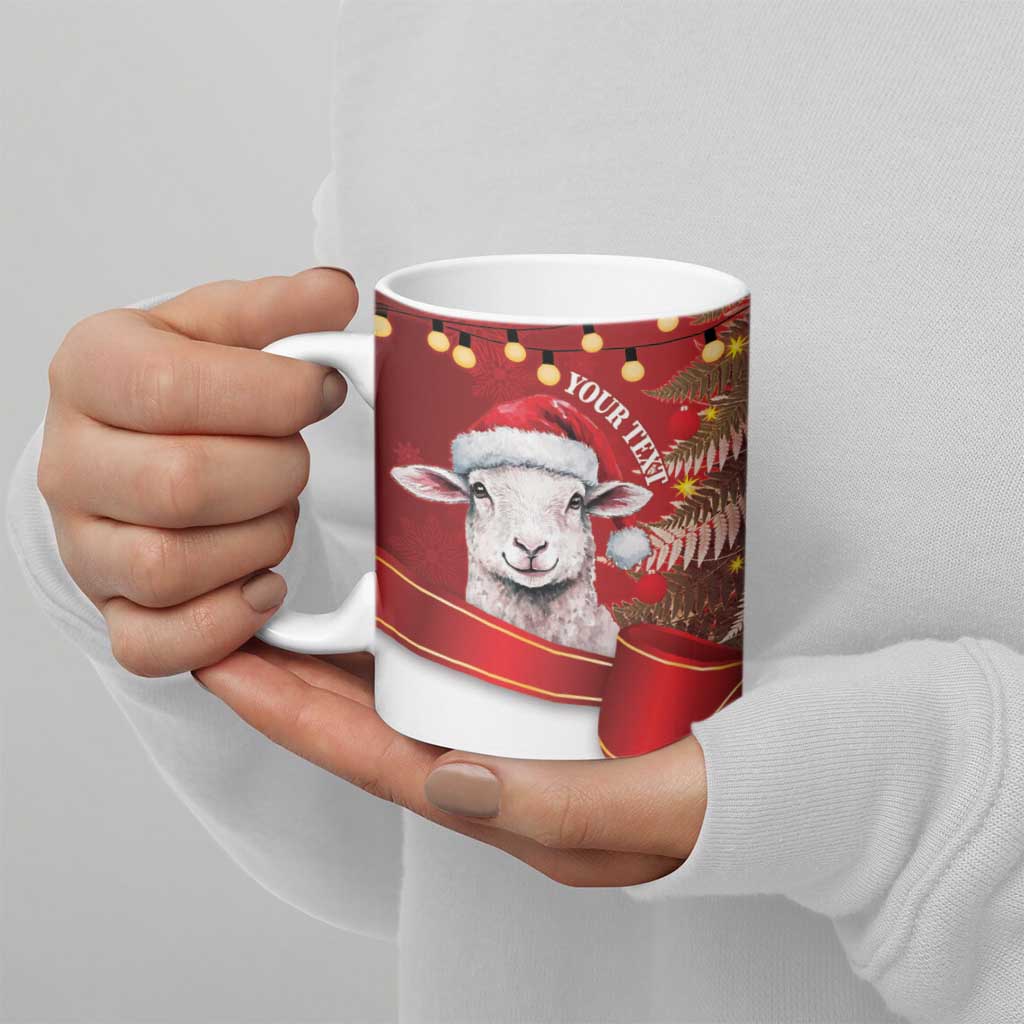 Personalized New Zealand Sheep Christmas Ceramic Mug Hipi Meri Kirihimete Silver Fern Xmas Tree - Aussie Hoodie