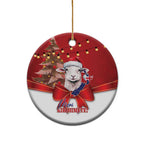 Personalized New Zealand Sheep Christmas Ceramic Ornament Hipi Meri Kirihimete Silver Fern Xmas Tree - Aussie Hoodie