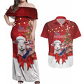 Personalized New Zealand Sheep Christmas Couples Matching Off Shoulder Maxi Dress and Hawaiian Shirt Hipi Meri Kirihimete Silver Fern Xmas Tree - Aussie Hoodie