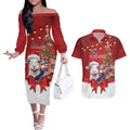 Personalized New Zealand Sheep Christmas Couples Matching Off The Shoulder Long Sleeve Dress and Hawaiian Shirt Hipi Meri Kirihimete Silver Fern Xmas Tree - Aussie Hoodie