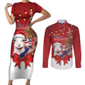 Personalized New Zealand Sheep Christmas Couples Matching Short Sleeve Bodycon Dress and Long Sleeve Button Shirt Hipi Meri Kirihimete Silver Fern Xmas Tree - Aussie Hoodie