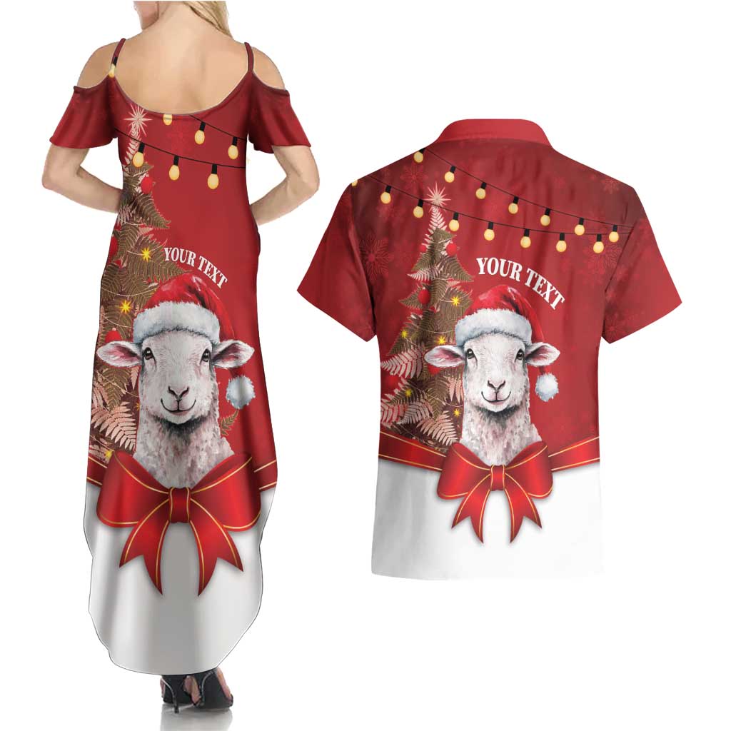 Personalized New Zealand Sheep Christmas Couples Matching Summer Maxi Dress and Hawaiian Shirt Hipi Meri Kirihimete Silver Fern Xmas Tree - Aussie Hoodie