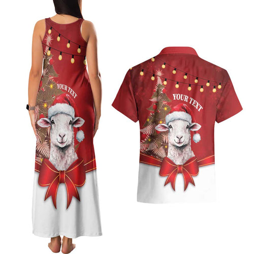 Personalized New Zealand Sheep Christmas Couples Matching Tank Maxi Dress and Hawaiian Shirt Hipi Meri Kirihimete Silver Fern Xmas Tree - Aussie Hoodie