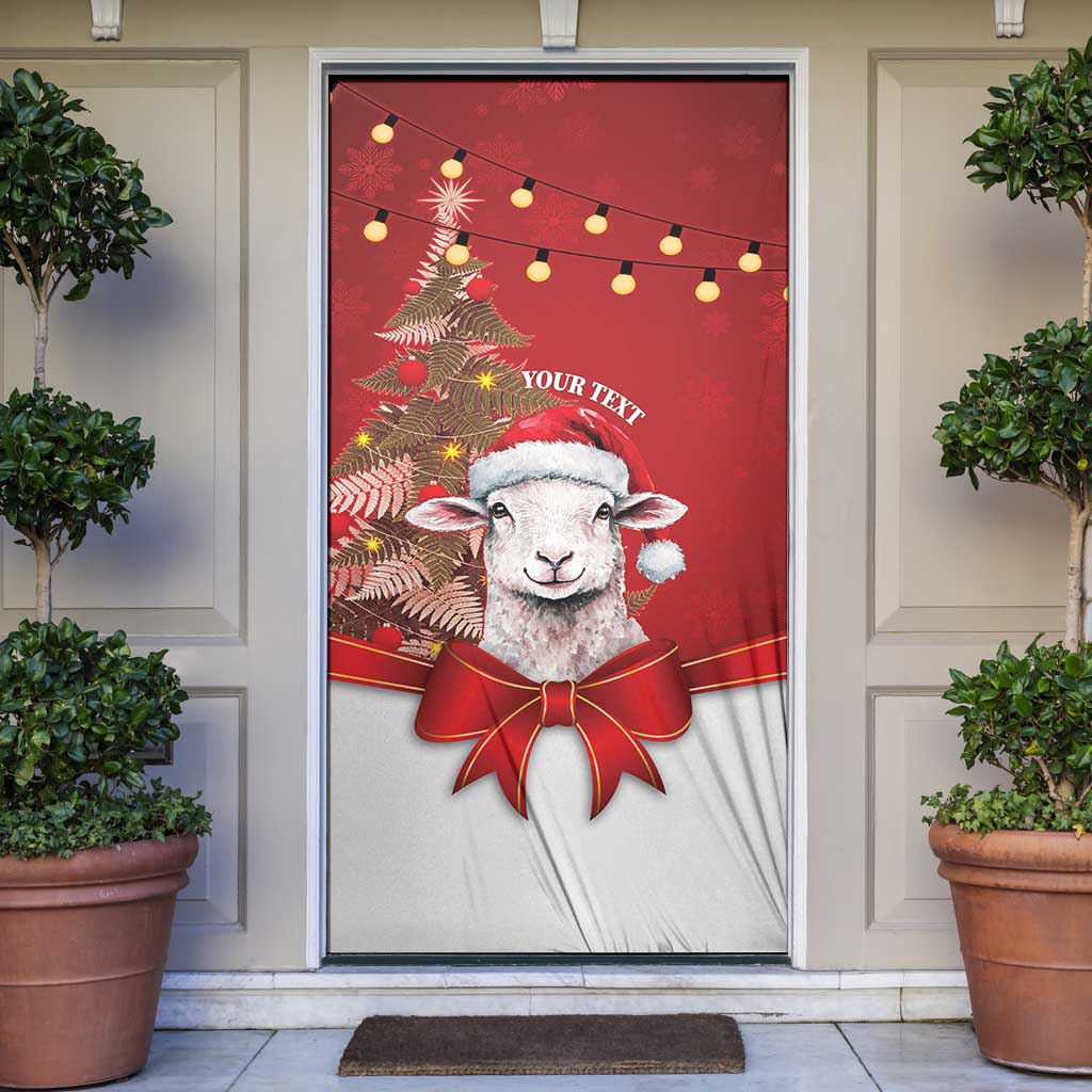 Personalized New Zealand Sheep Christmas Door Cover Hipi Meri Kirihimete Silver Fern Xmas Tree - Aussie Hoodie
