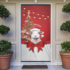 Personalized New Zealand Sheep Christmas Door Cover Hipi Meri Kirihimete Silver Fern Xmas Tree - Aussie Hoodie