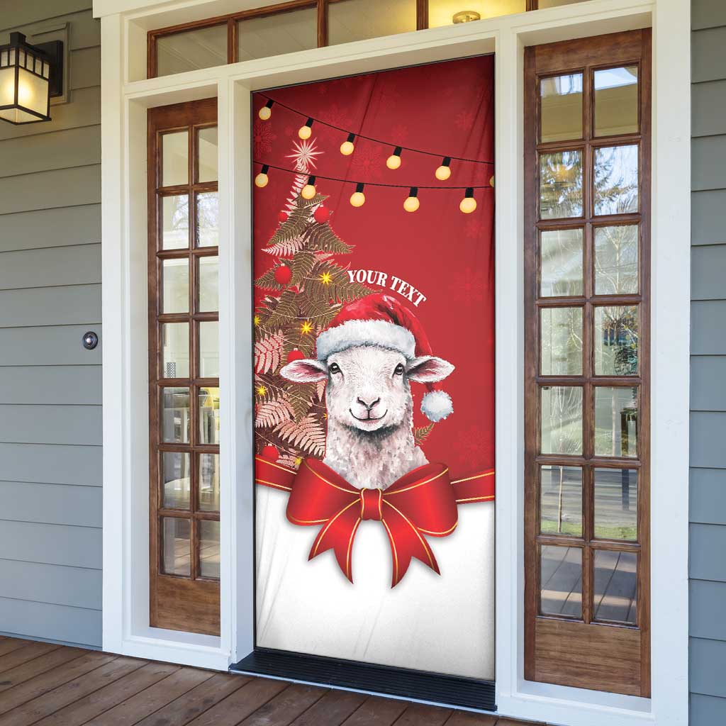 Personalized New Zealand Sheep Christmas Door Cover Hipi Meri Kirihimete Silver Fern Xmas Tree - Aussie Hoodie