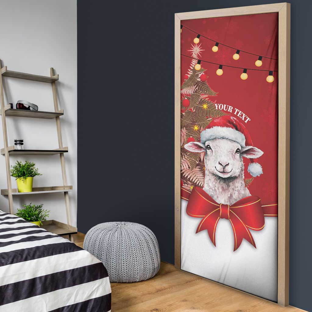 Personalized New Zealand Sheep Christmas Door Cover Hipi Meri Kirihimete Silver Fern Xmas Tree - Aussie Hoodie