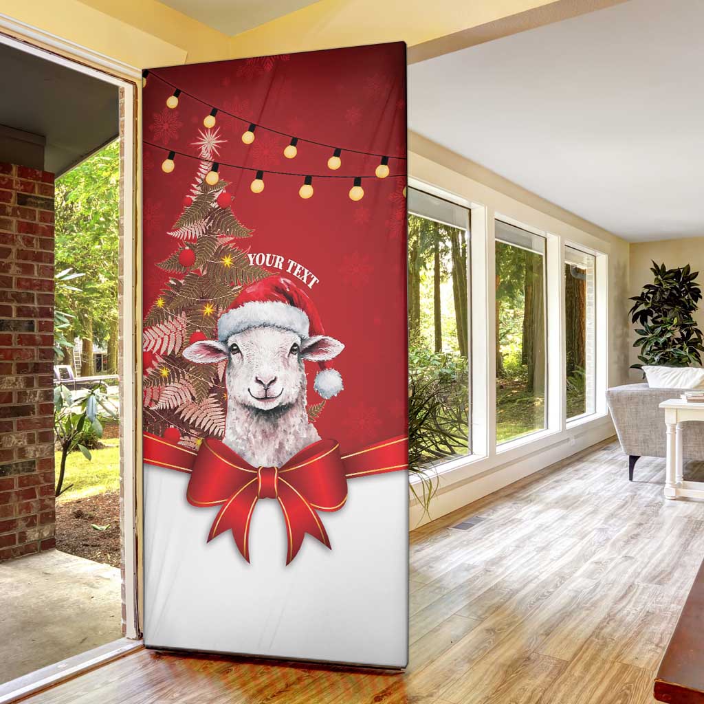 Personalized New Zealand Sheep Christmas Door Cover Hipi Meri Kirihimete Silver Fern Xmas Tree - Aussie Hoodie