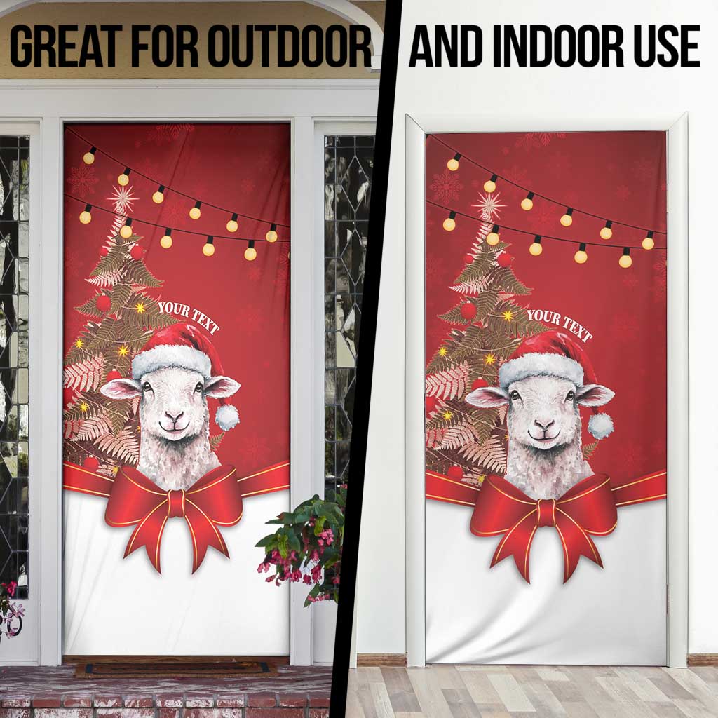 Personalized New Zealand Sheep Christmas Door Cover Hipi Meri Kirihimete Silver Fern Xmas Tree - Aussie Hoodie