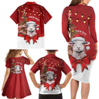 Personalized New Zealand Sheep Christmas Family Matching Long Sleeve Bodycon Dress and Hawaiian Shirt Hipi Meri Kirihimete Silver Fern Xmas Tree - Aussie Hoodie
