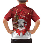 Personalized New Zealand Sheep Christmas Family Matching Mermaid Dress and Hawaiian Shirt Hipi Meri Kirihimete Silver Fern Xmas Tree - Aussie Hoodie