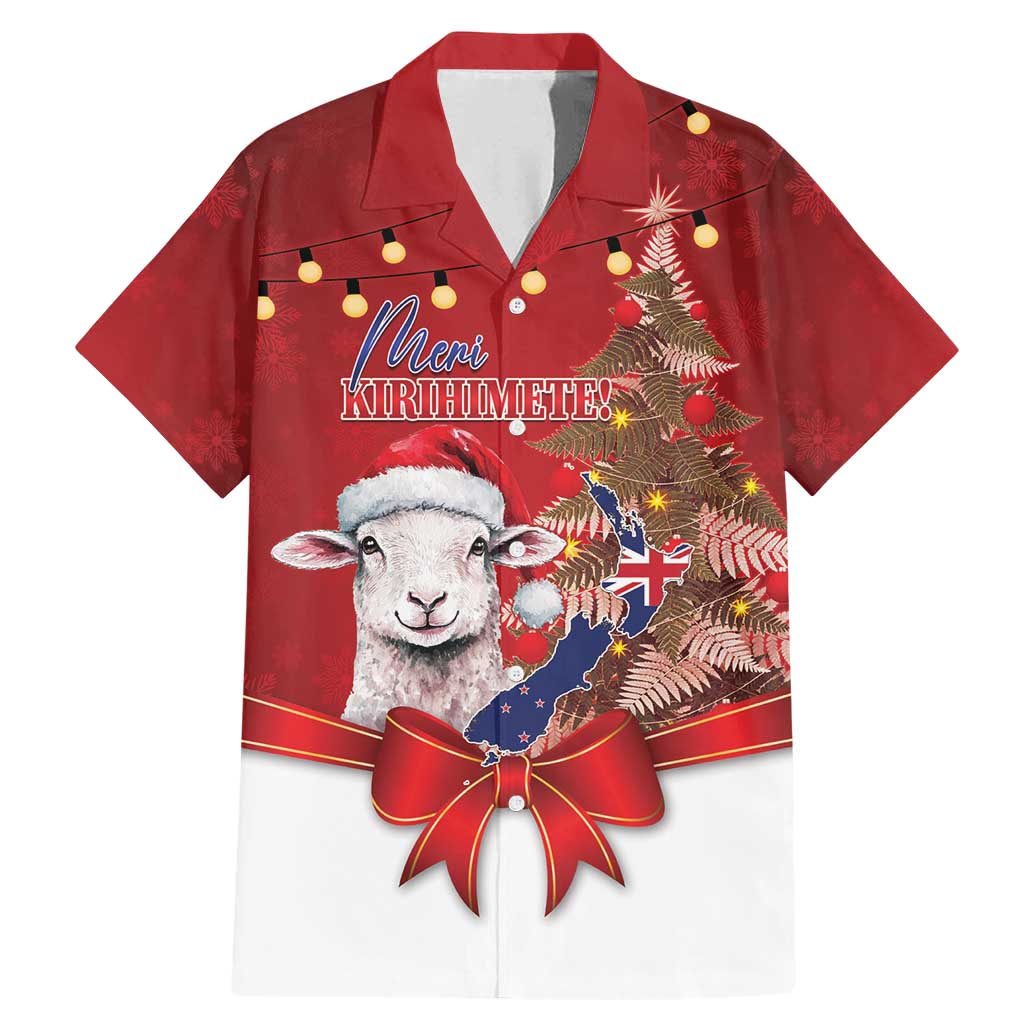 Personalized New Zealand Sheep Christmas Family Matching Mermaid Dress and Hawaiian Shirt Hipi Meri Kirihimete Silver Fern Xmas Tree - Aussie Hoodie
