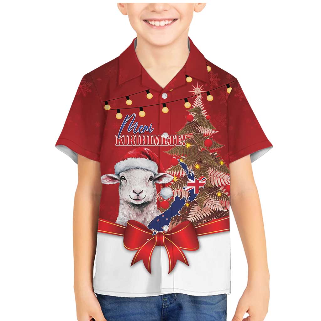 Personalized New Zealand Sheep Christmas Family Matching Mermaid Dress and Hawaiian Shirt Hipi Meri Kirihimete Silver Fern Xmas Tree - Aussie Hoodie