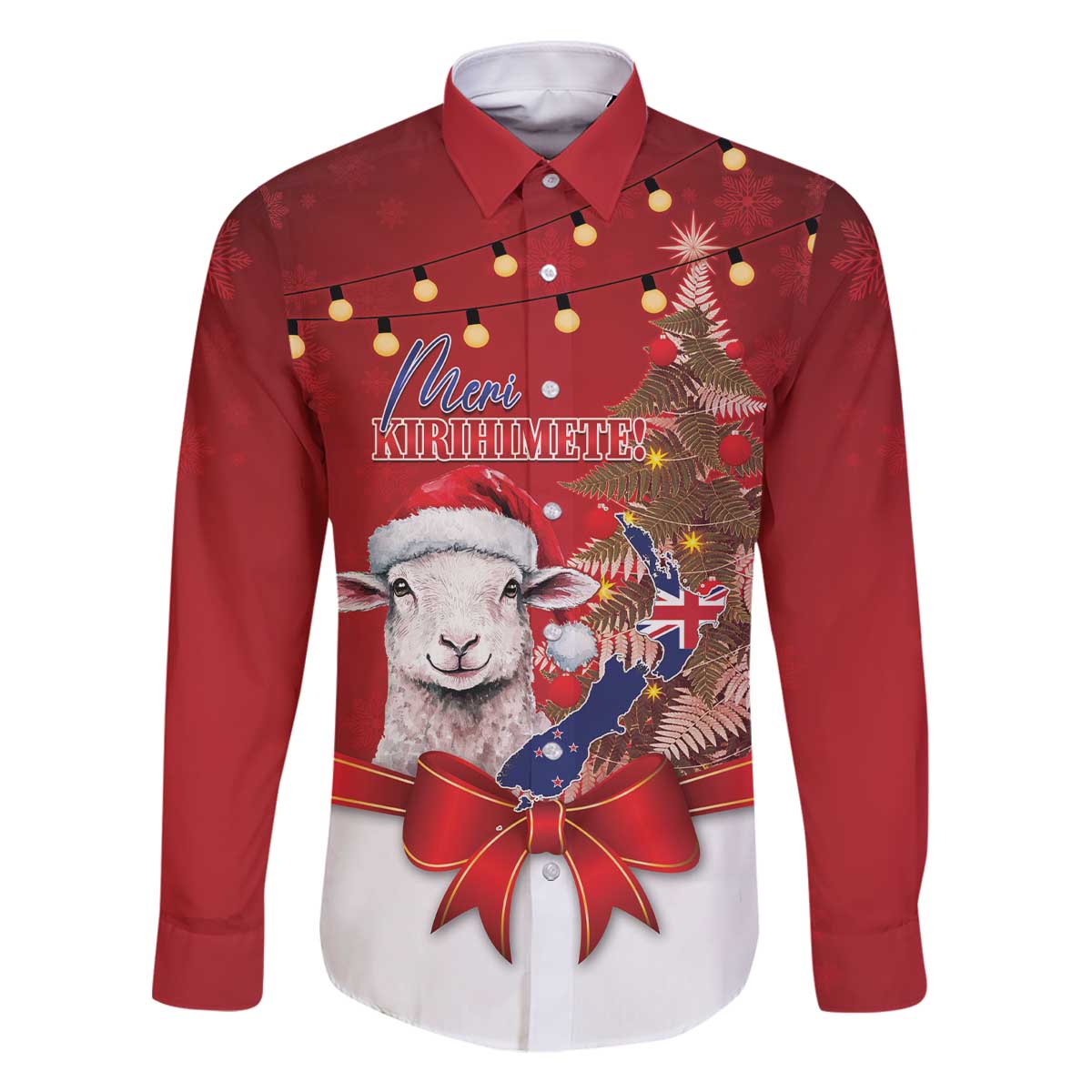Personalized New Zealand Sheep Christmas Family Matching Off The Shoulder Long Sleeve Dress and Hawaiian Shirt Hipi Meri Kirihimete Silver Fern Xmas Tree - Aussie Hoodie