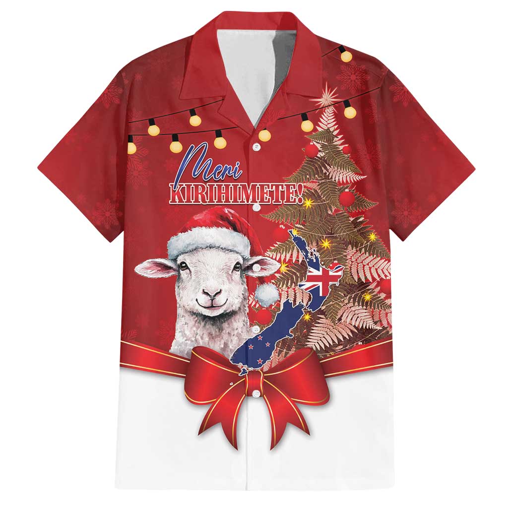 Personalized New Zealand Sheep Christmas Family Matching Off Shoulder Maxi Dress and Hawaiian Shirt Hipi Meri Kirihimete Silver Fern Xmas Tree - Aussie Hoodie