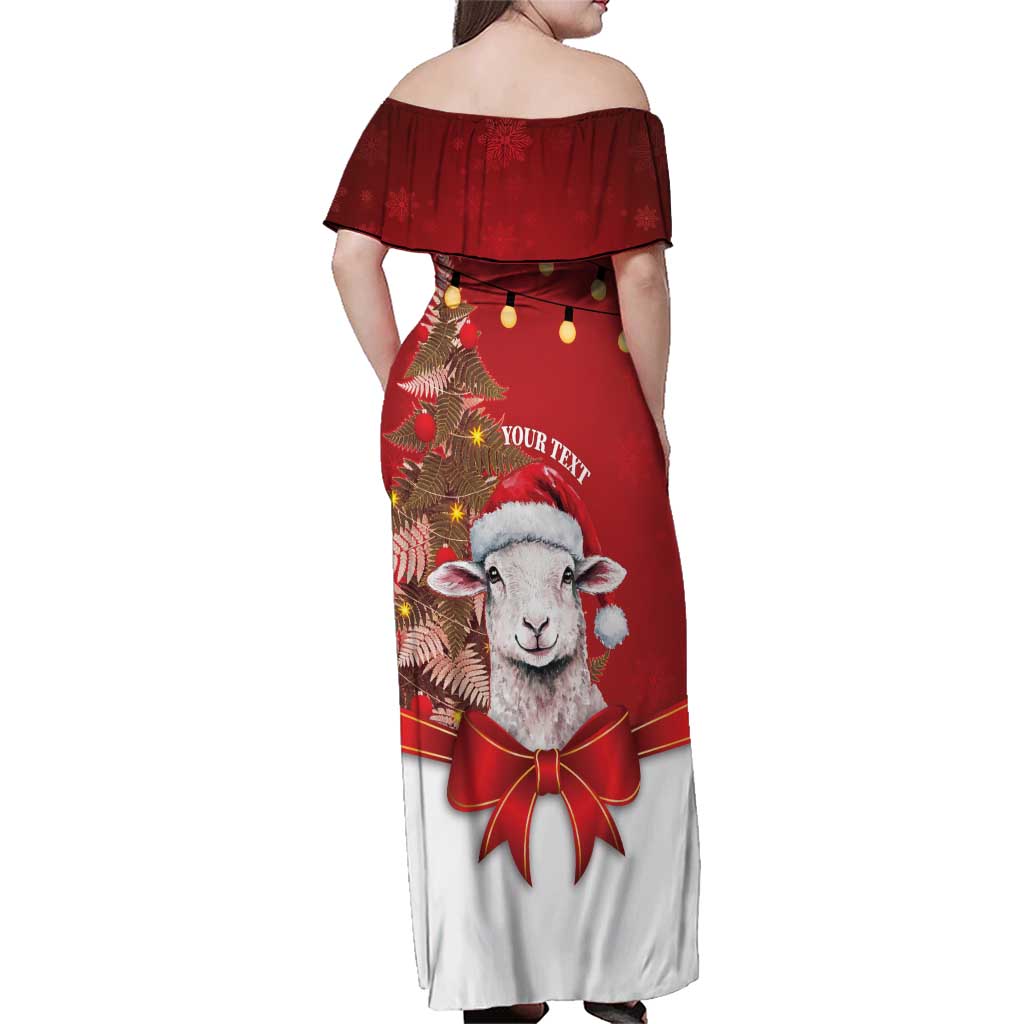 Personalized New Zealand Sheep Christmas Family Matching Off Shoulder Maxi Dress and Hawaiian Shirt Hipi Meri Kirihimete Silver Fern Xmas Tree - Aussie Hoodie