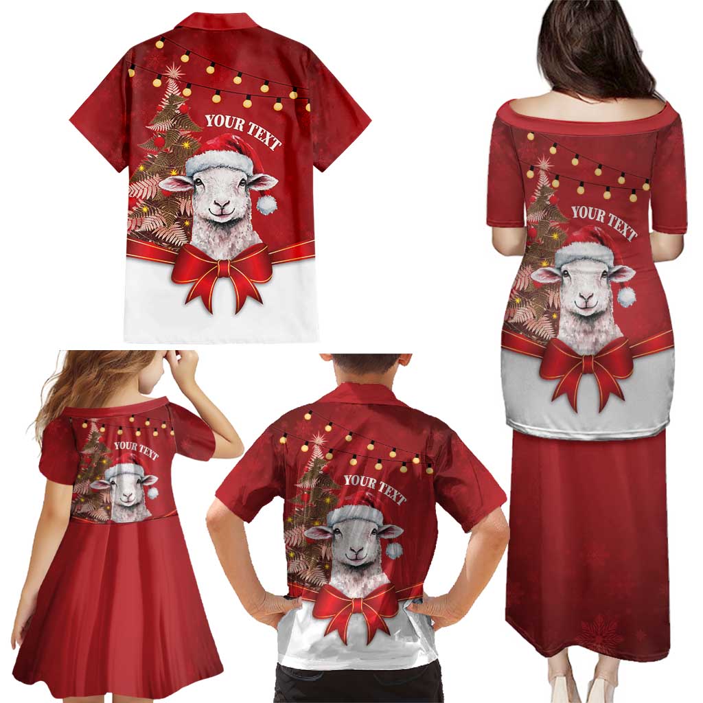Personalized New Zealand Sheep Christmas Family Matching Puletasi and Hawaiian Shirt Hipi Meri Kirihimete Silver Fern Xmas Tree - Aussie Hoodie