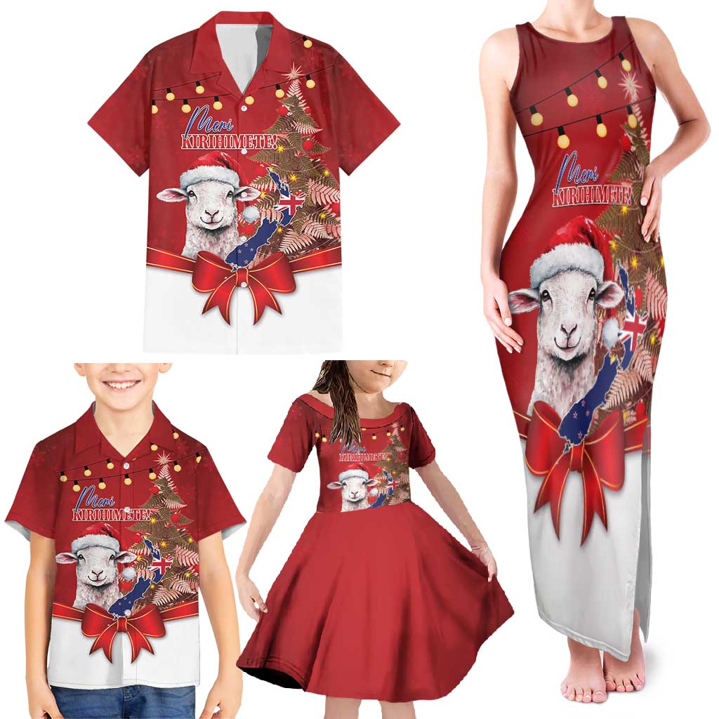Personalized New Zealand Sheep Christmas Family Matching Tank Maxi Dress and Hawaiian Shirt Hipi Meri Kirihimete Silver Fern Xmas Tree - Aussie Hoodie