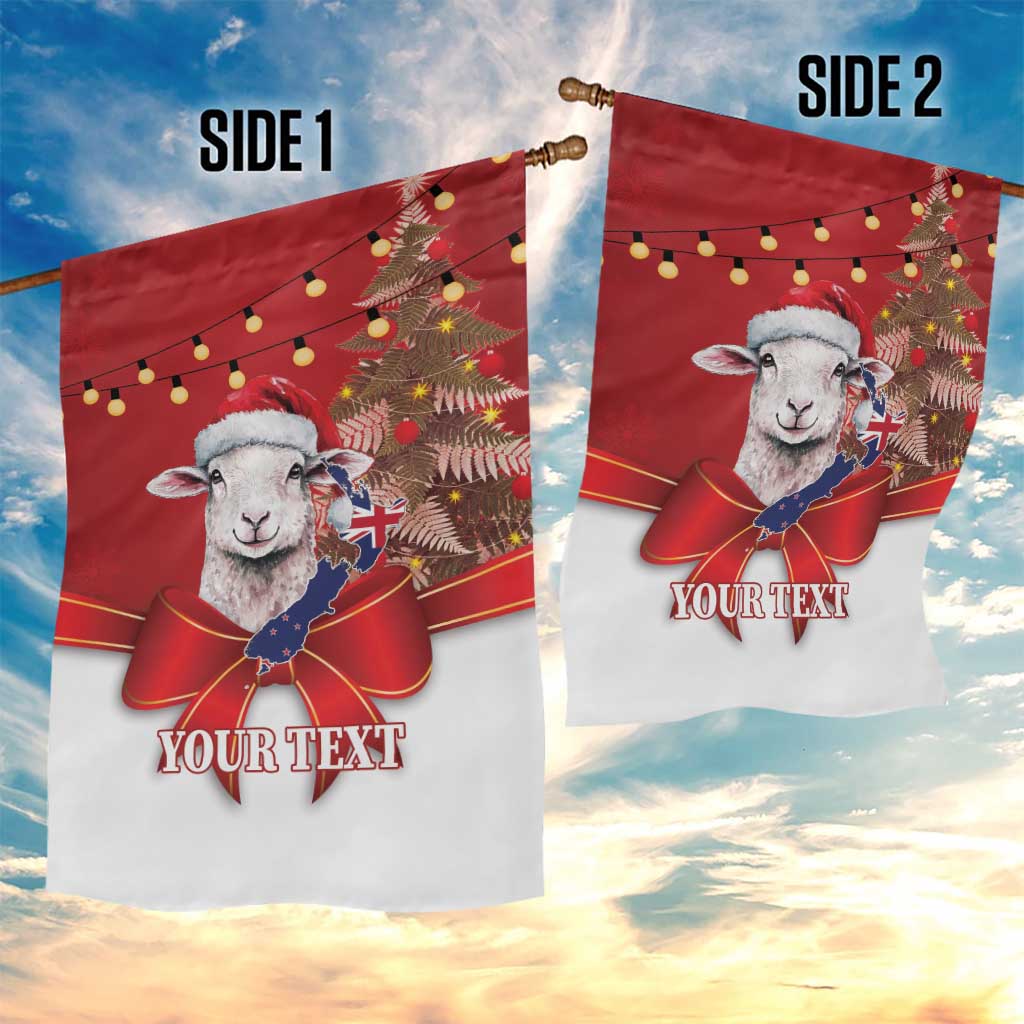 Personalized New Zealand Sheep Christmas Garden Flag Hipi Meri Kirihimete Silver Fern Xmas Tree - Aussie Hoodie