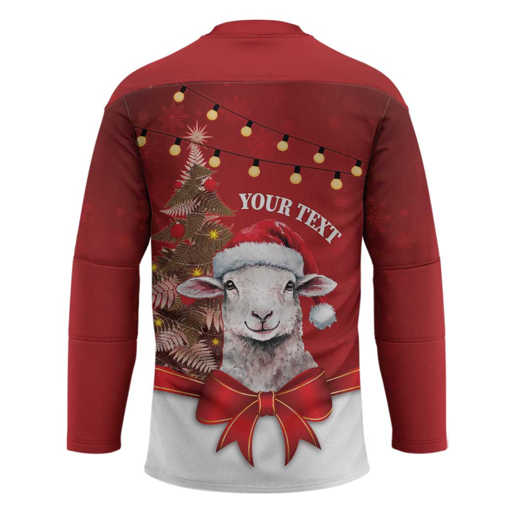 Personalized New Zealand Sheep Christmas Hockey Jersey Hipi Meri Kirihimete Silver Fern Xmas Tree - Aussie Hoodie