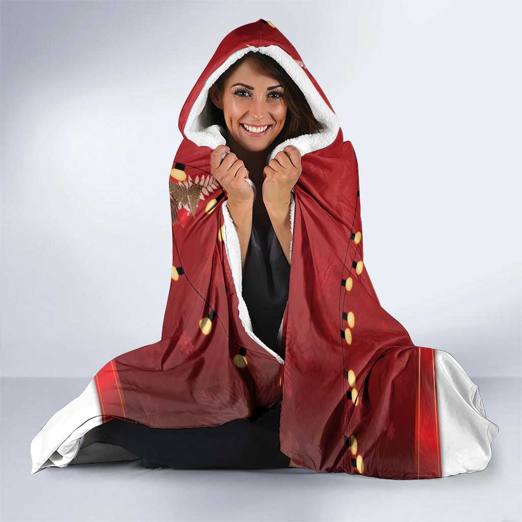 Personalized New Zealand Sheep Christmas Hooded Blanket Hipi Meri Kirihimete Silver Fern Xmas Tree - Aussie Hoodie