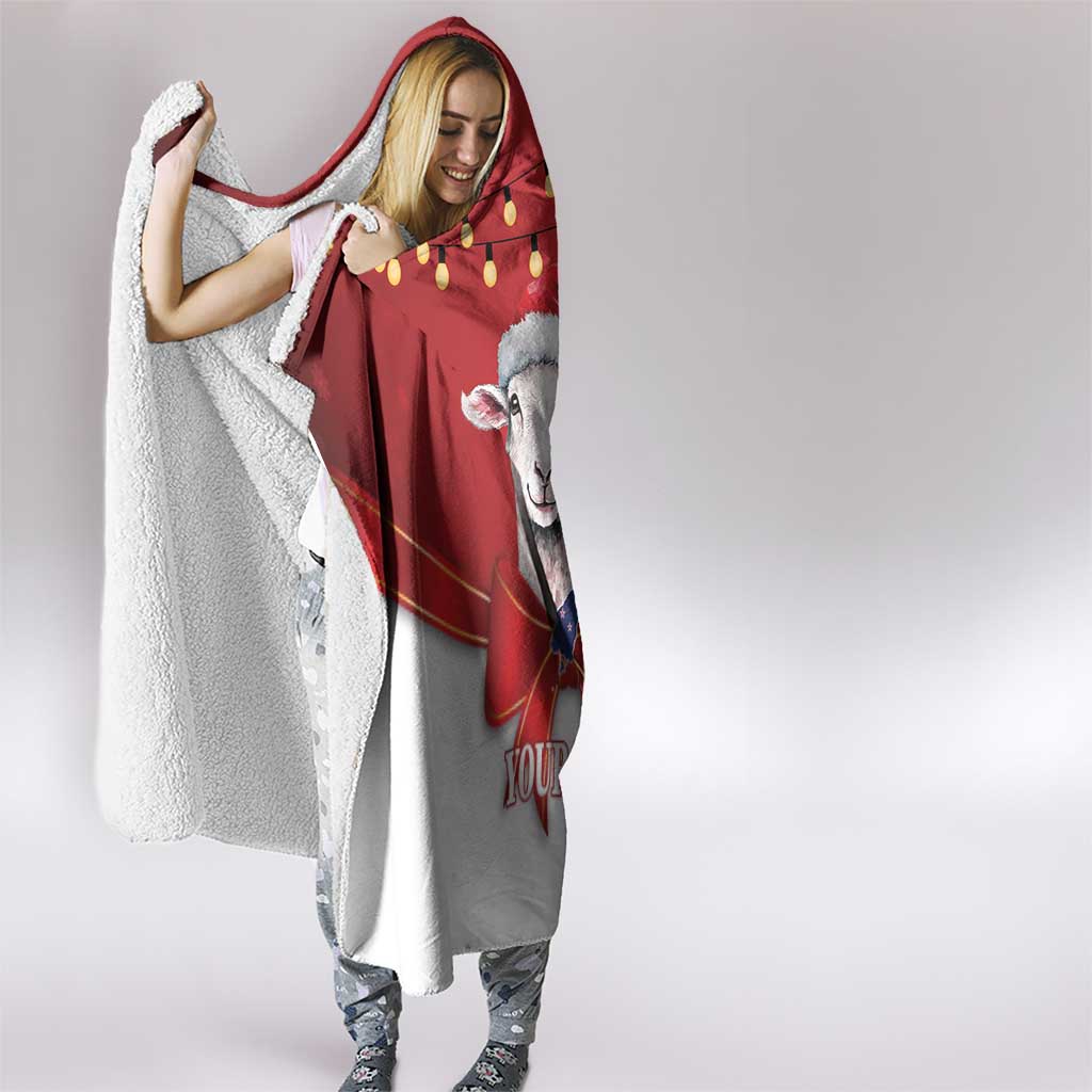 Personalized New Zealand Sheep Christmas Hooded Blanket Hipi Meri Kirihimete Silver Fern Xmas Tree - Aussie Hoodie