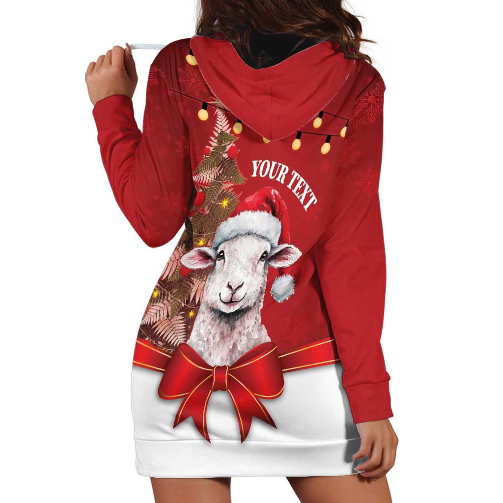 Personalized New Zealand Sheep Christmas Hoodie Dress Hipi Meri Kirihimete Silver Fern Xmas Tree - Aussie Hoodie