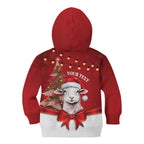 Personalized New Zealand Sheep Christmas Kid Hoodie Hipi Meri Kirihimete Silver Fern Xmas Tree - Aussie Hoodie