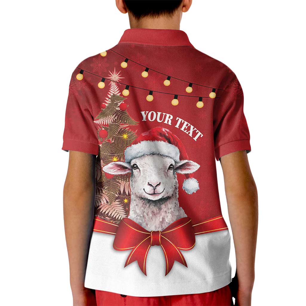 Personalized New Zealand Sheep Christmas Kid Polo Shirt Hipi Meri Kirihimete Silver Fern Xmas Tree - Aussie Hoodie