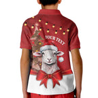 Personalized New Zealand Sheep Christmas Kid Polo Shirt Hipi Meri Kirihimete Silver Fern Xmas Tree - Aussie Hoodie