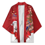 Personalized New Zealand Sheep Christmas Kimono Hipi Meri Kirihimete Silver Fern Xmas Tree - Aussie Hoodie