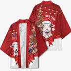 Personalized New Zealand Sheep Christmas Kimono Hipi Meri Kirihimete Silver Fern Xmas Tree - Aussie Hoodie