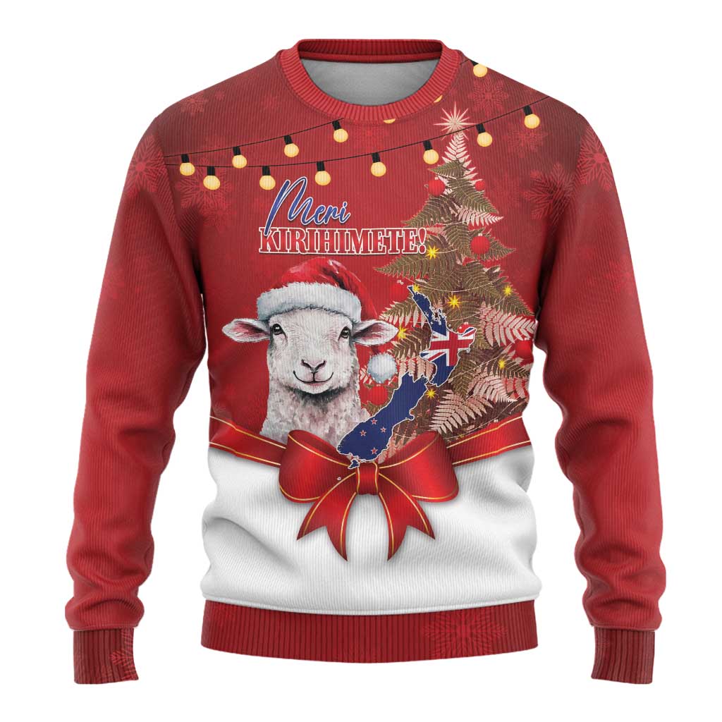 Personalized New Zealand Sheep Christmas Ugly Christmas Sweater Hipi Meri Kirihimete Silver Fern Xmas Tree - Aussie Hoodie