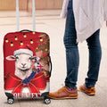 Personalized New Zealand Sheep Christmas Luggage Cover Hipi Meri Kirihimete Silver Fern Xmas Tree - Aussie Hoodie