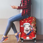 Personalized New Zealand Sheep Christmas Luggage Cover Hipi Meri Kirihimete Silver Fern Xmas Tree - Aussie Hoodie