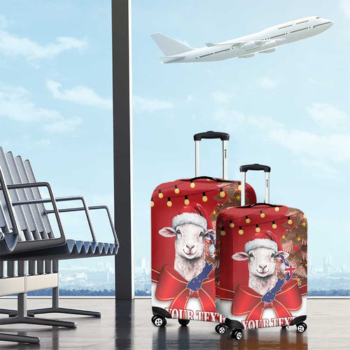 Personalized New Zealand Sheep Christmas Luggage Cover Hipi Meri Kirihimete Silver Fern Xmas Tree - Aussie Hoodie