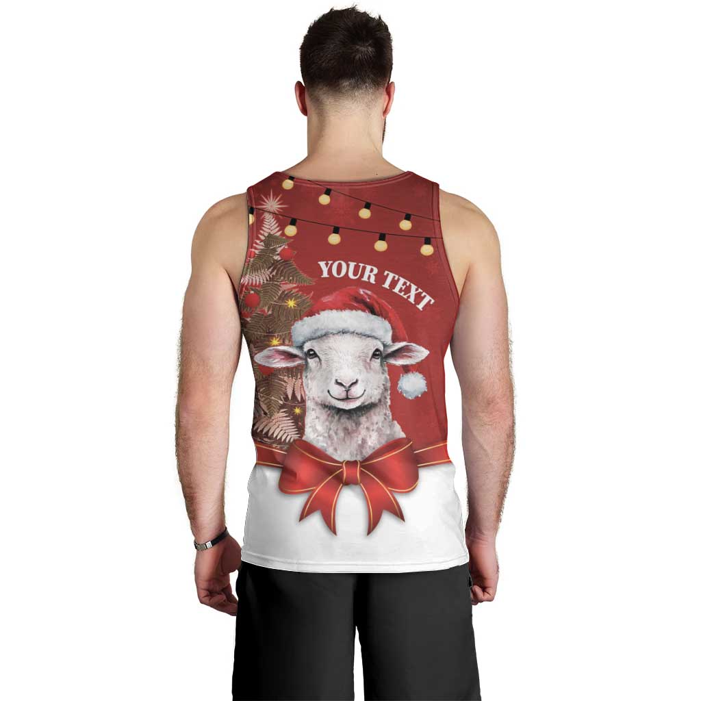 Personalized New Zealand Sheep Christmas Men Tank Top Hipi Meri Kirihimete Silver Fern Xmas Tree - Aussie Hoodie