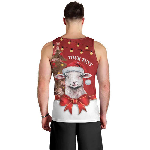 Personalized New Zealand Sheep Christmas Men Tank Top Hipi Meri Kirihimete Silver Fern Xmas Tree - Aussie Hoodie