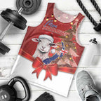 Personalized New Zealand Sheep Christmas Men Tank Top Hipi Meri Kirihimete Silver Fern Xmas Tree - Aussie Hoodie