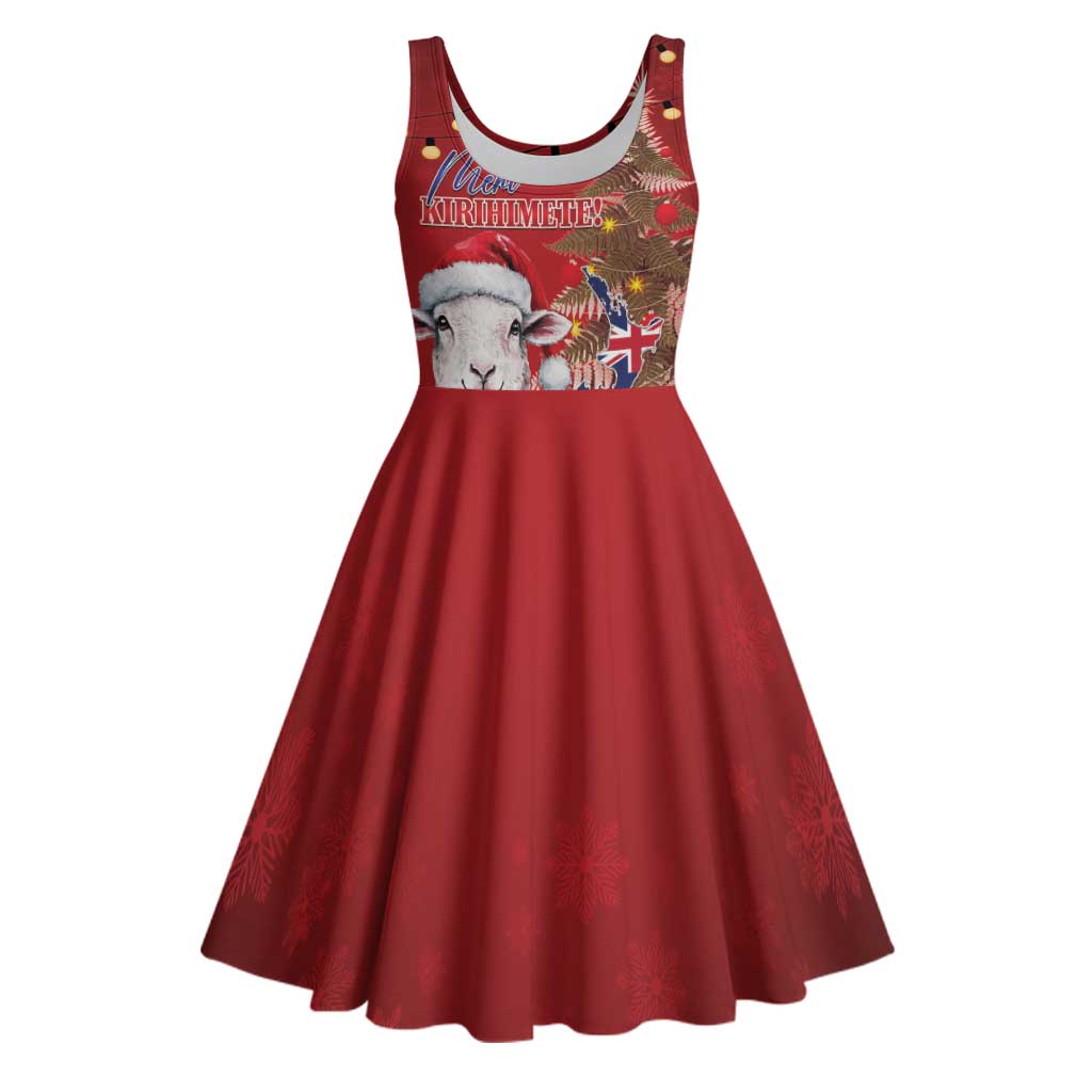 Personalized New Zealand Sheep Christmas Midi Dress Hipi Meri Kirihimete Silver Fern Xmas Tree - Aussie Hoodie