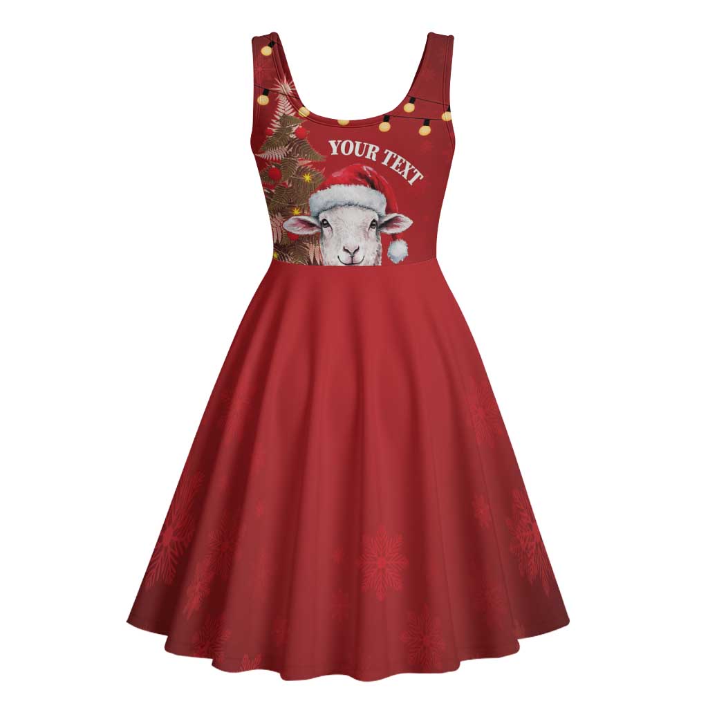 Personalized New Zealand Sheep Christmas Midi Dress Hipi Meri Kirihimete Silver Fern Xmas Tree - Aussie Hoodie