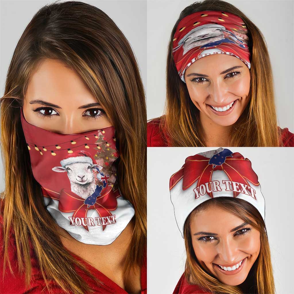 Personalized New Zealand Sheep Christmas Neck Gaiter Hipi Meri Kirihimete Silver Fern Xmas Tree - Aussie Hoodie